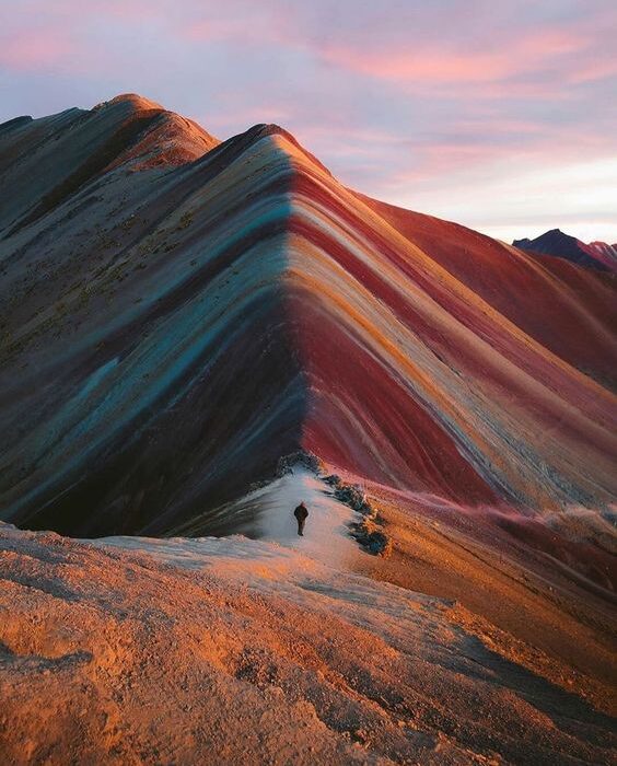 Sunset on Rainbow Mountain