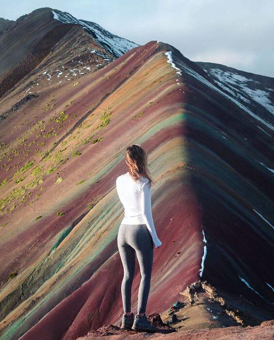 Beautiful view of Rainbow Mountain in the morning